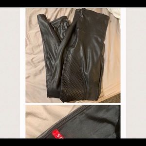 Spanned Faux Leather MotoLeggings